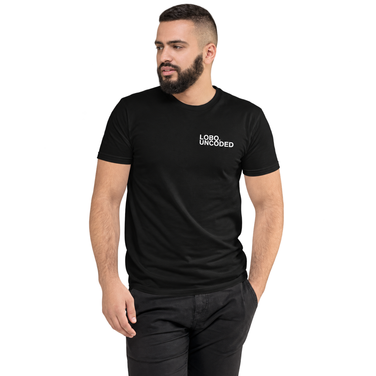 Black LOBO.UNCODED Signature T-shirt with a small white chest logo